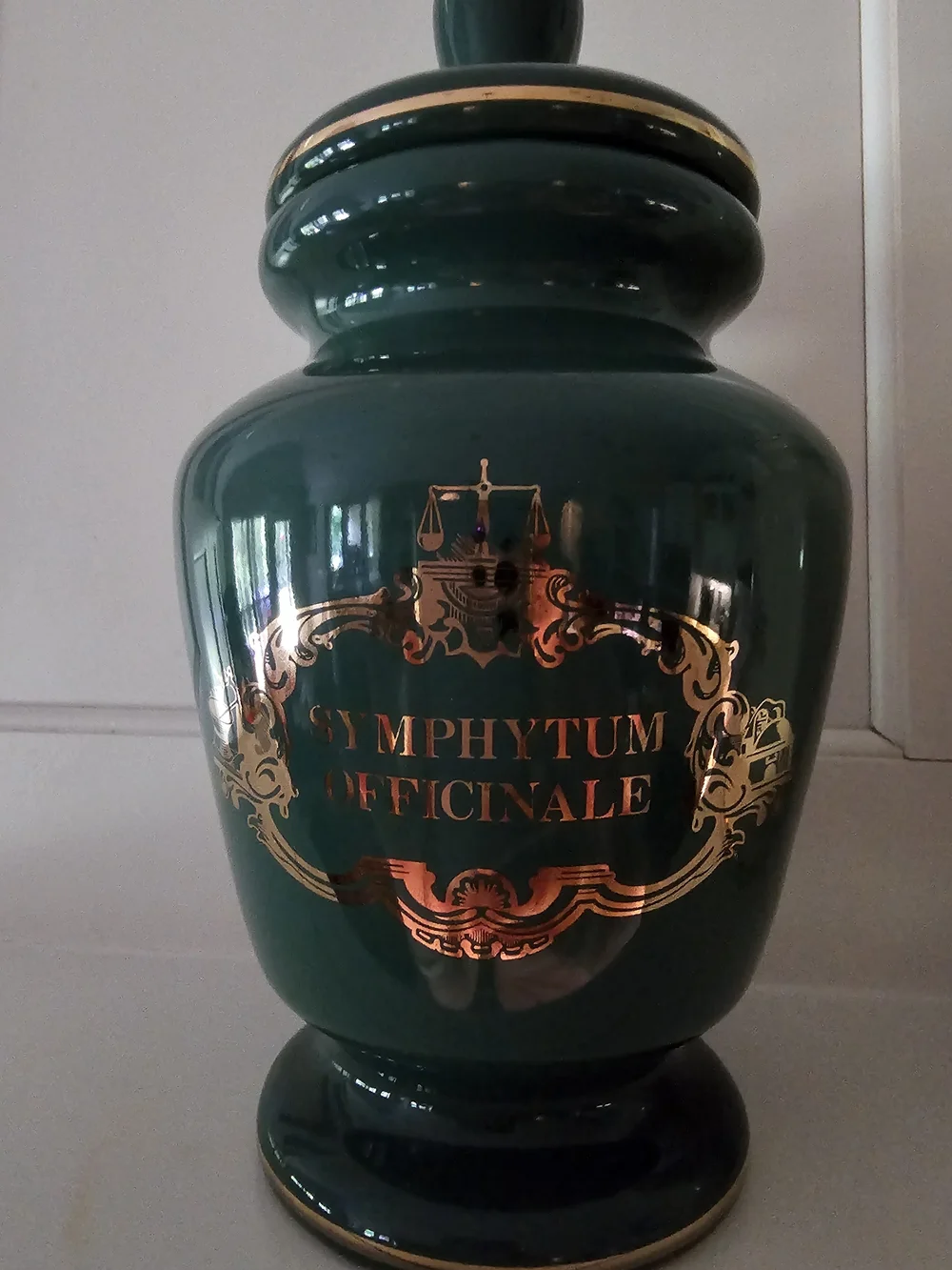 Apothecary Jar with Gold Accents